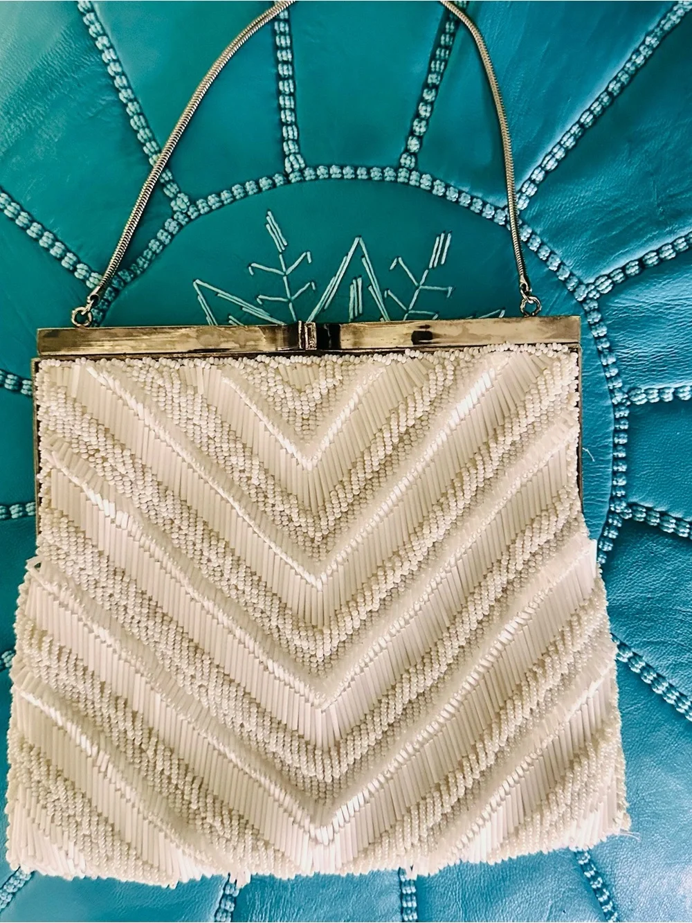 Vintage 1950s mid-century beaded evening purse